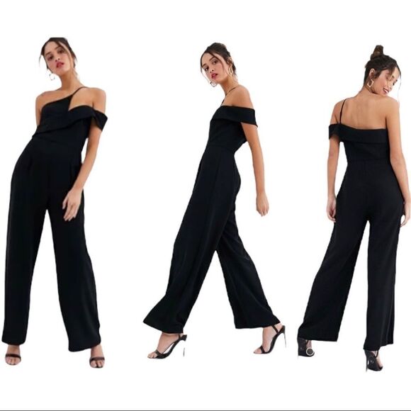 Forever New Asymmetrical cut out wide leg jumpsuit BNWT - Picture 2 of 7